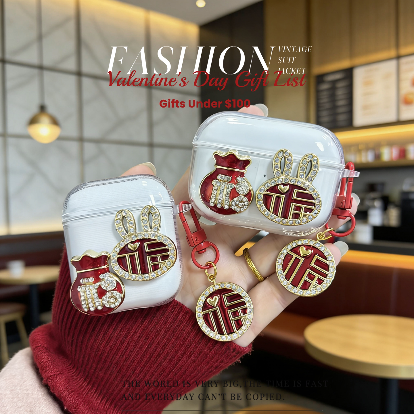 ins小众水钻福字适用红米buds6Pro/7S蓝牙耳机保护套6青春版6活力版4青春版新年小米buds5Pro/air4se/3se软壳