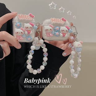 可爱少女心kitty猫适用OPPO enco air4新声版蓝牙耳机壳R4透明Free3卡通R3pro硅胶clip保护套X3保护壳软壳