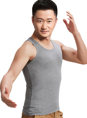 舒感莱卡棉&莫代尔中年男士背心