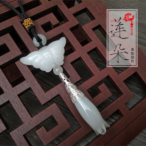 醉花阴-中式原创设计复古典旗袍蝴蝶木兰古装项链汉服吊坠文艺范