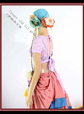 ATS部落肚皮舞choli2019年韩国蕾丝大圆领露背短袖上衣DDX04