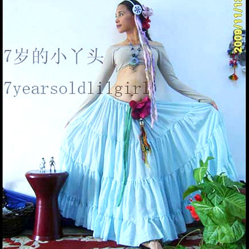 舞蹈服部落肚皮舞练功演出4层16米细棉麻大裙ER品牌设计