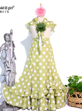 原创品牌Flamenco弗拉门戈儿童连衣舞裙西班牙荷叶边多层舞裙ZA03