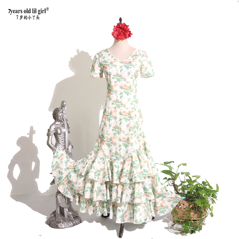 定制原创品牌Flamenco弗拉门戈西班牙舞裙连衣裙演出服舞裙ENE20