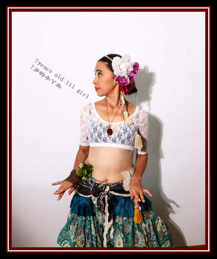 ATS肚皮舞choli2018年新款上市韩国蕾丝大圆领露背短袖上衣DDX04