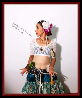 ATS肚皮舞choli2018年新款上市韩国蕾丝大圆领露背短袖上衣DDX04