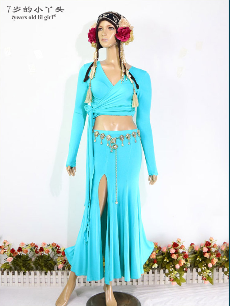 2019新款莫代尔人棉翻腰包臀裙加上衣套装HHT19