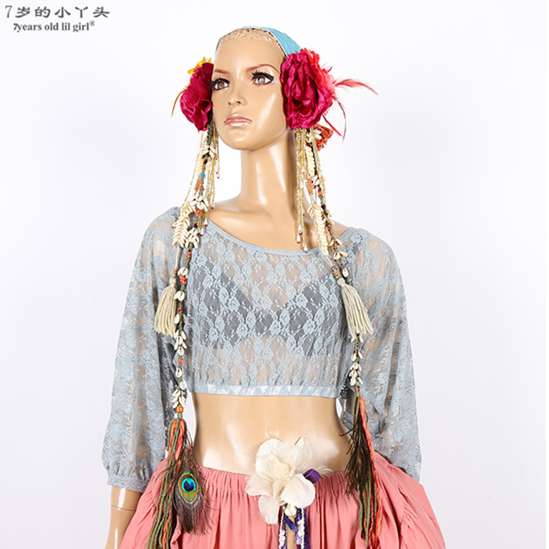 肚皮舞上衣女2019春夏新款练功服韩国蕾丝蝙蝠袖BRR0105