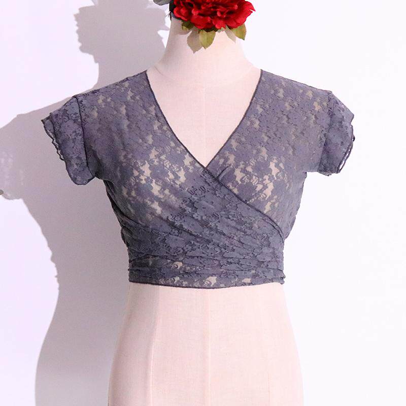 舞蹈新款氨纶其他服肚皮舞上衣练功服韩国蕾丝无袖 原创设计DH127