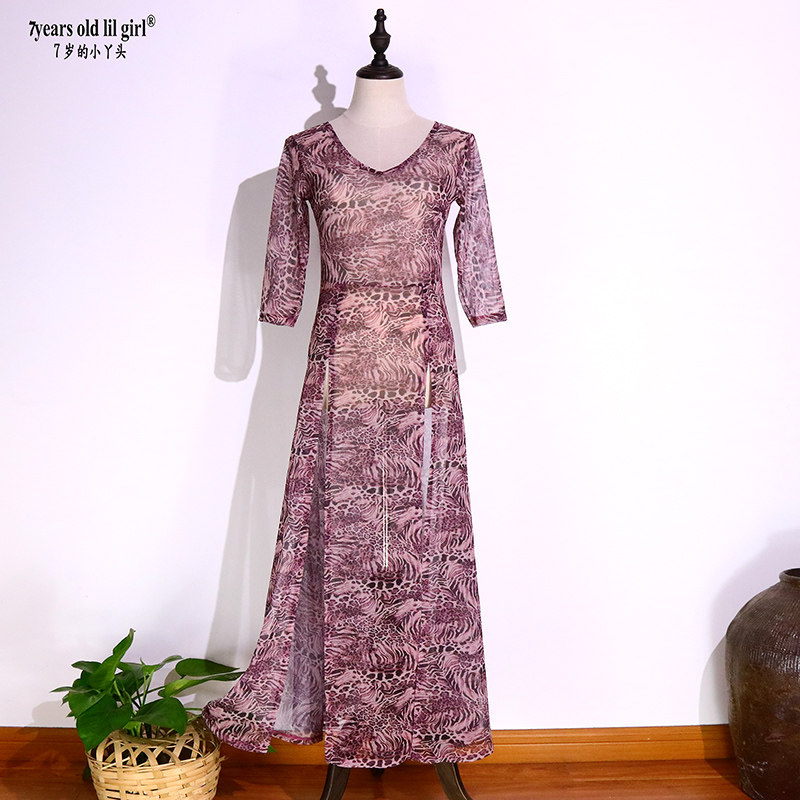新款 网纱连衣长裙子品牌设计舞蹈服装女套装热卖CZZ20