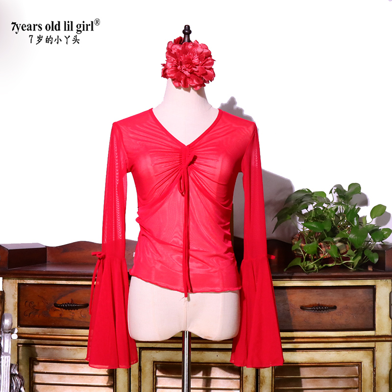 7yearsoldlilgirl网纱喇叭袖