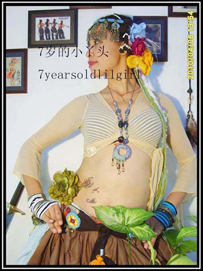 肚皮舞上衣新款长袖练习喇叭袖台湾网纱水经典设计热销CF021