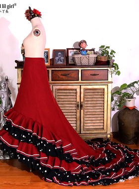 订做弗拉门戈长尾裙bata演出服Flamengo品牌设计热销CWQ14