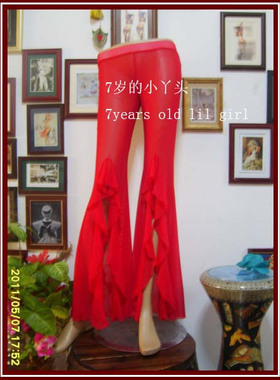 肚皮舞裤子人气德国水沙前衩荷叶边喇叭裤小丫经典设计CL09