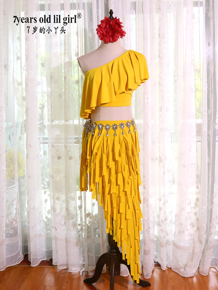 肚皮舞套装练功服女2024春夏新款大师款波西米亚高弹流苏斜裙BL18