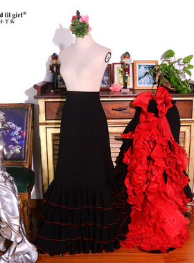 定做弗拉门戈长尾裙bata演出服Flamengo品牌设计 CWQ20