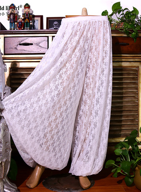 ATS美国部落风FCBD肚皮舞蕾丝灯笼裤表演舞蹈服白色 GA106