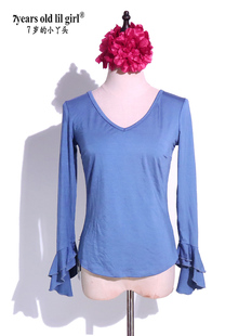 7yearsoldlilgirl弗拉明戈舞上衣练功服2023新款人棉马蹄袖HHH26