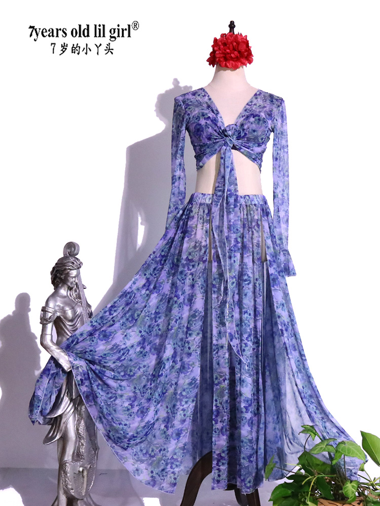 原创肚皮舞练功夫演出服2025年夏秋新款热卖水沙套装CCA10花花