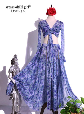 原创肚皮舞练功夫演出服2025年夏秋新款热卖水沙套装CCA10花花