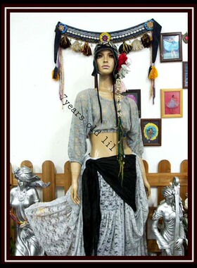 舞蹈服品牌设计肚皮舞热销新款韩国蕾丝蝙蝠袖上衣DM43