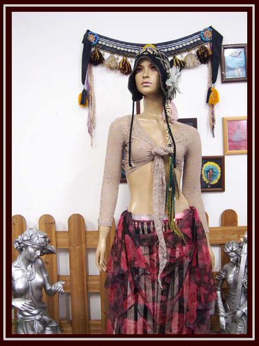 肚皮舞 品牌设计2018新款韩国蕾丝开襟9分袖小上衣DM56