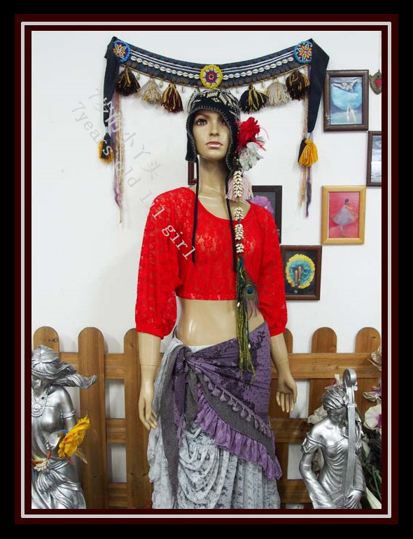 7years old lil girl肚皮舞上衣新款韩国蕾丝蝙蝠袖精品热卖