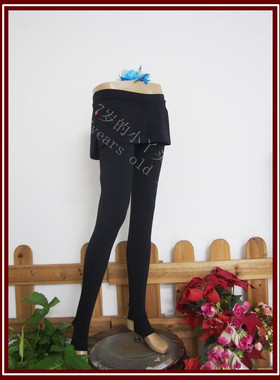 瑜伽肚皮舞人气裤子意大利弹力棉侧衩腰裙踩脚裤小丫原创H739