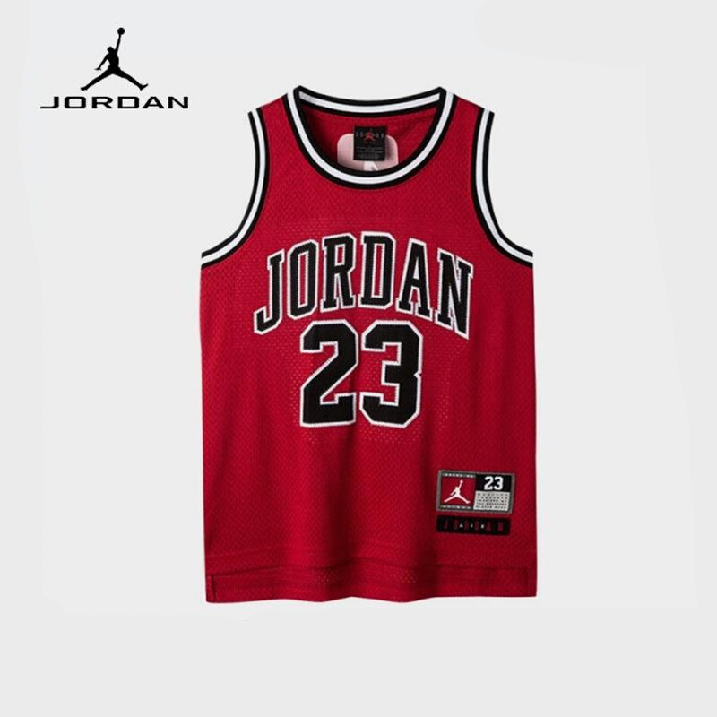 NIKE AIR JORDAN耐克童装儿童23号篮球服背心2025夏季男童网眼T恤