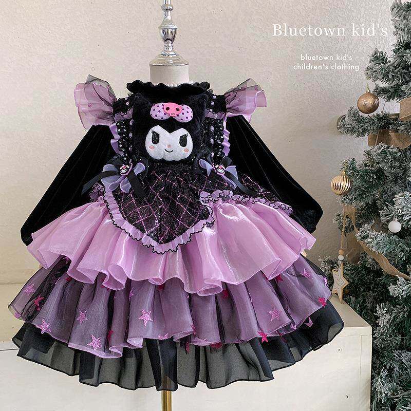 英国Next Naive女童加绒加厚库洛米洛丽塔公主裙冬洋气连衣裙冬季