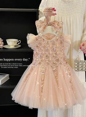 英国Next Naive女童连衣裙2025夏季新款儿童洋气公主裙宝宝时尚网