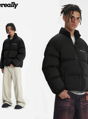 Supereally 新款潮牌潮流时尚保暖字母简约立领百搭男女同款棉服