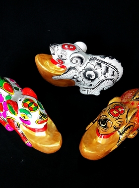 秦雍新款陕西工艺品凤翔泥塑鼠十二生肖鼠摆件送礼镇宅非遗礼品