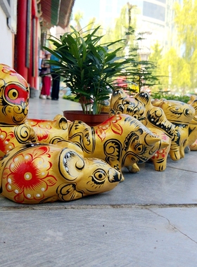 秦雍陕西泥塑凤翔泥塑非物质文化遗产金色十二生肖摆件纯手工礼品