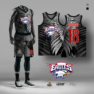 全身印动物版篮球服套装美式篮球衣男企业单位比赛队服背心儿童