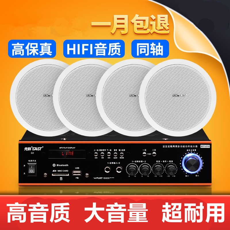 德国柏林之声音效吸顶音箱广播喇叭嵌入式背景音乐消防系统功放机