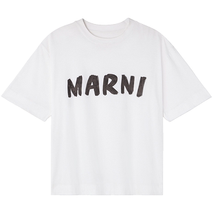 【12期免息】MARNI 女士LOGO印花短袖圆领T恤