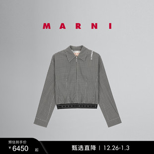 MARNI 礼物 女士缝线格纹LOGO外套 多件折