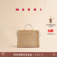 新年礼物 MARNI RAFFIA SHOPPER 中号毛绒LOGO手提包托特包
