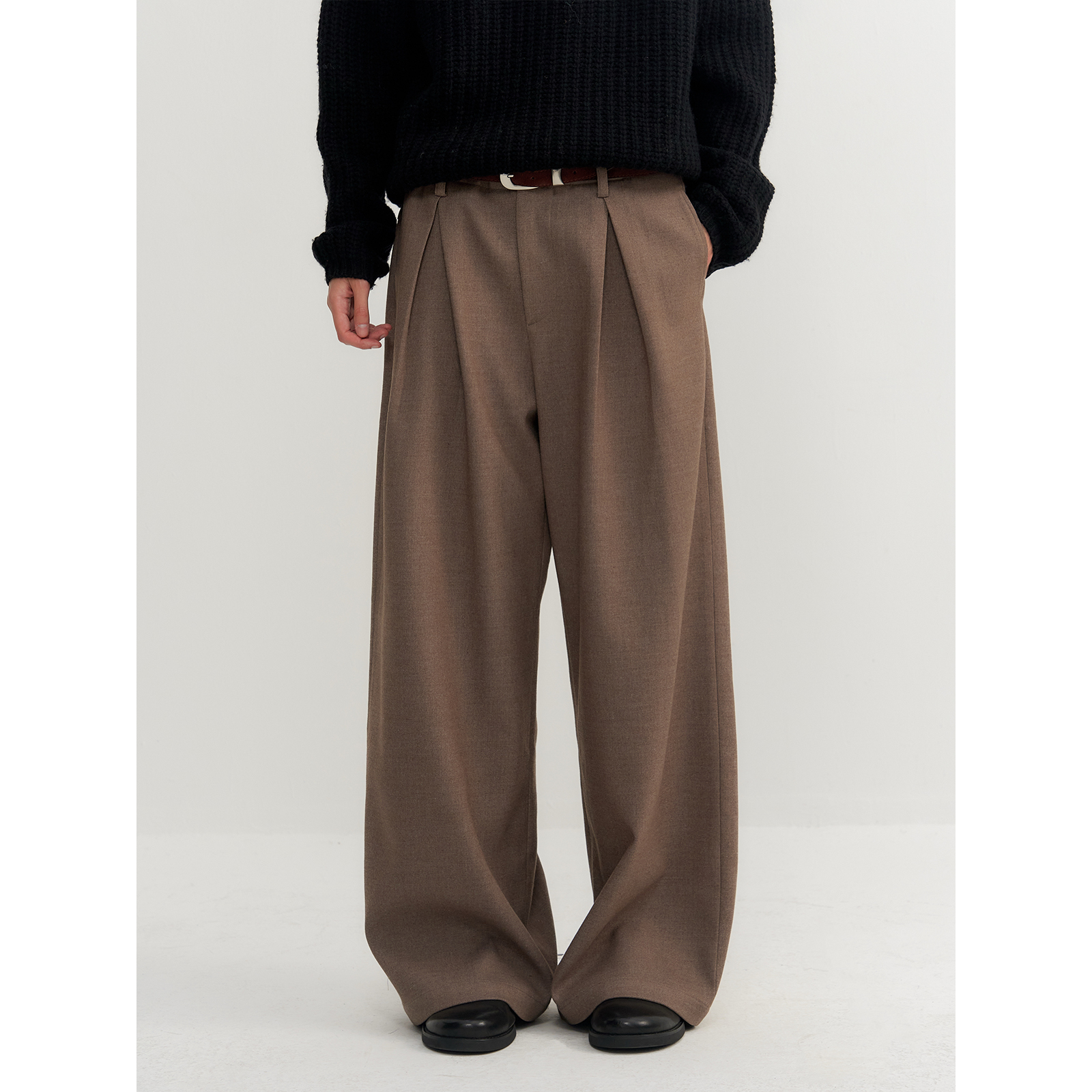 可乐生活CARPEM 四季款 重磅阔型垂坠感直通西裤冬季宽松休闲长裤