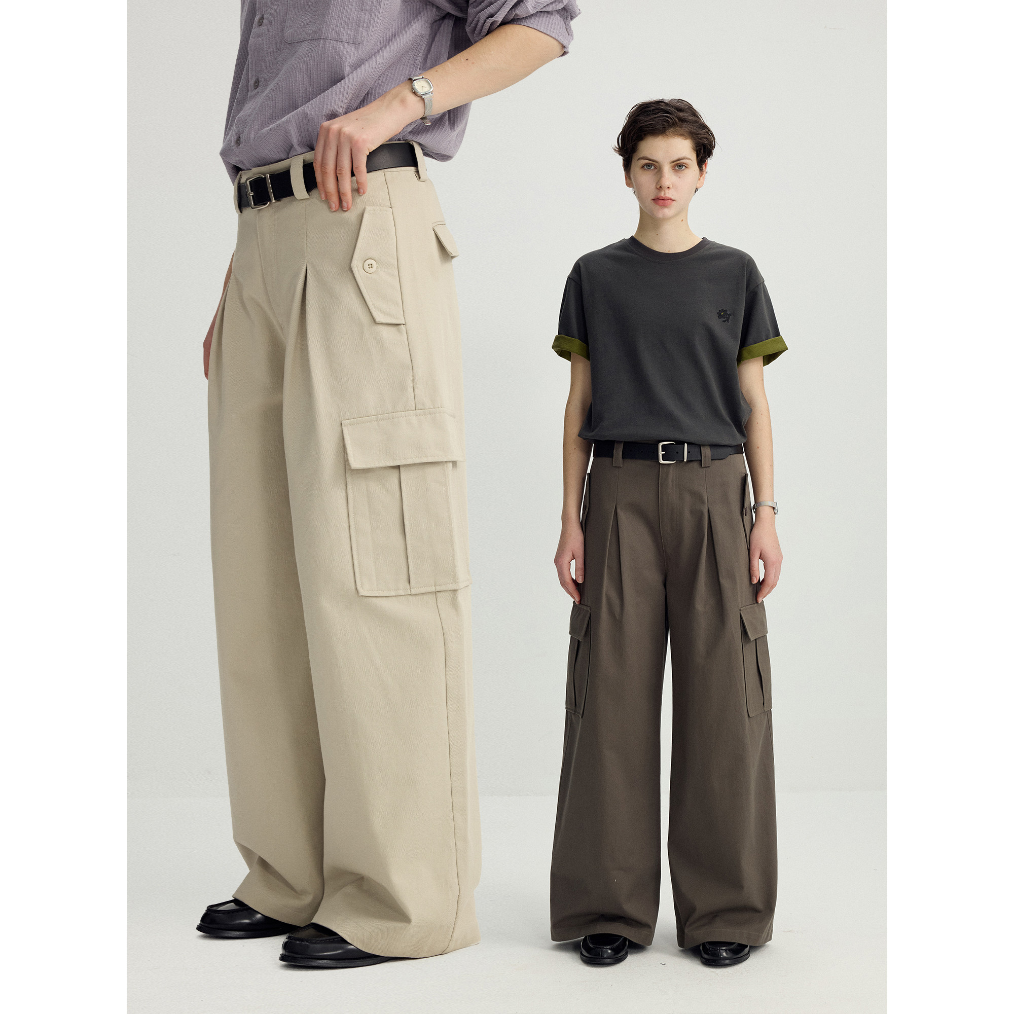 可乐生活CARPEM 自然质感 超细紧密斜纹100%棉口袋收褶设计工装裤,男装,休闲裤,淘宝优惠券,粉丝福利购,淘宝优惠卷