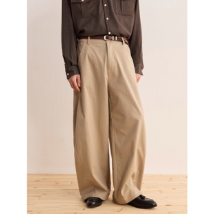 可乐生活CARPEM棉锦混纺可调节宽松直筒显瘦日系休闲工装 男女 长裤