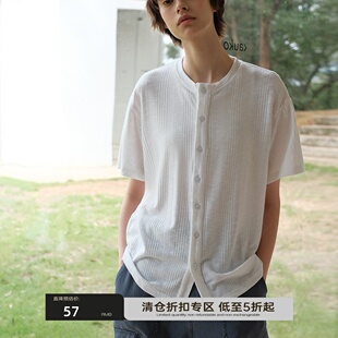 衬衫 短袖 220g坑条薄开衫 可乐生活CARPEM