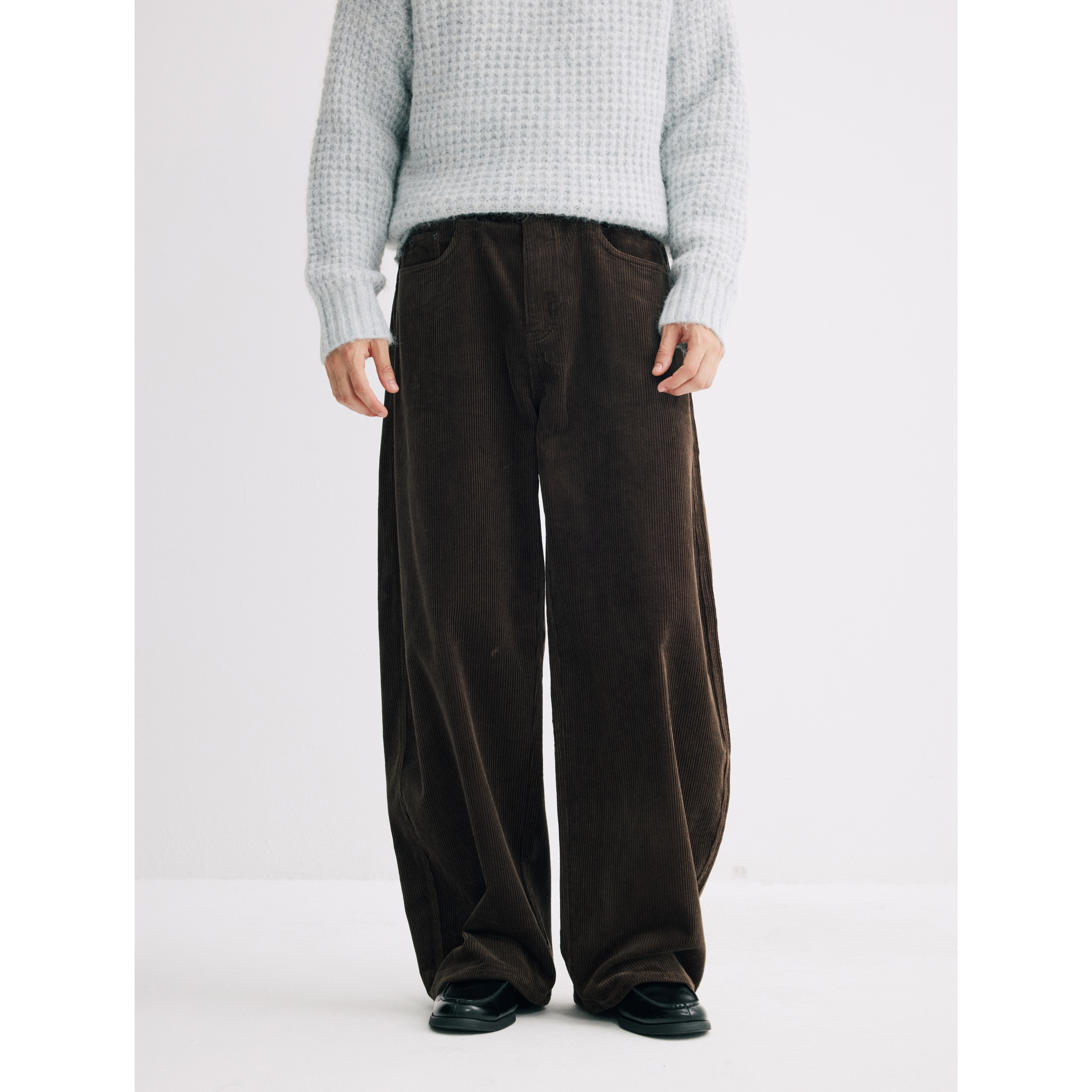 可乐生活CARPEM 日系复古重磅水洗灯芯绒长裤冬季直筒休闲裤