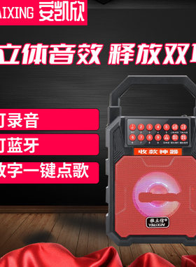 雅立信H906家用便携式户外广场舞手提蓝牙音箱插卡U盘带数字点歌