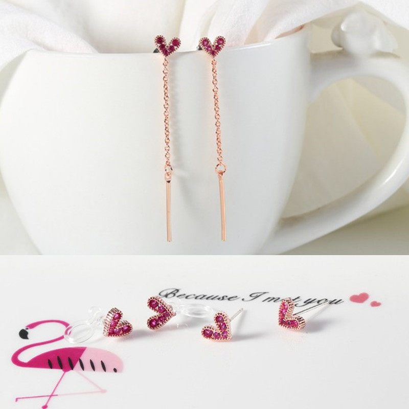 925 Sterling Silver love Ear Studs temperament Small Earrings Simplicity Cold Pierced ears Ear clip ins A small minorityin the Accessories/Fashion Jewelry, Earring , Earring  category - from Buy2taobao.com to provide professional Taobao agent buy service