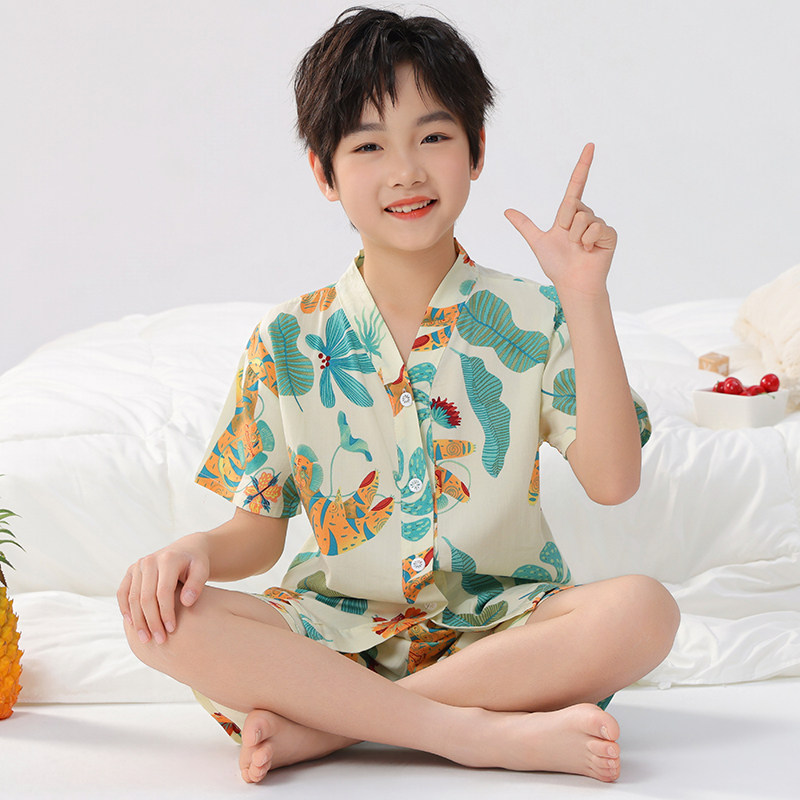 夏季男童短袖短裤套装