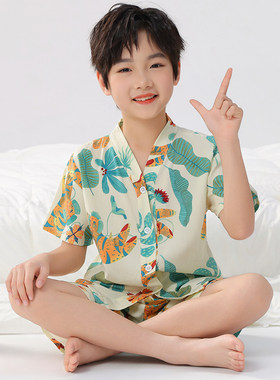夏季男童短袖短裤套装