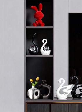 网红ins风植绒爱神兔摆件套装