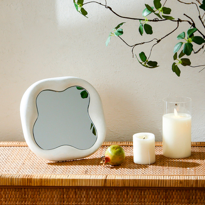 你可居法式镜子化妆镜桌面台式云朵梳妆台2025轻奢高级感主卧室